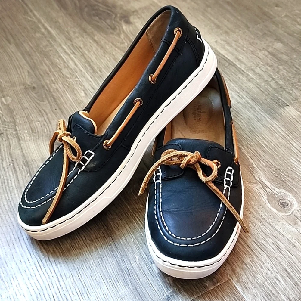 Sperry Top-Sider Angelfish Navy Blue leather shoes women's 6 - Picture 1 of 5